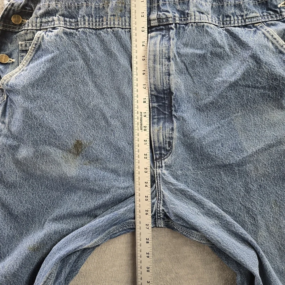 Carhartt Men Overalls 44X28 Blue Denim R07-DST Work Carpenter Y2K READ